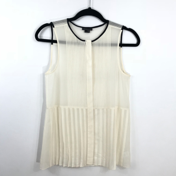 Theory Tops - Theory Maikoda Silk-Blend Chiffon Top Size Petite